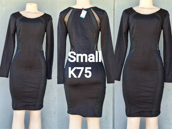 Beautiful and high-quality women's dress made of salaula silk black