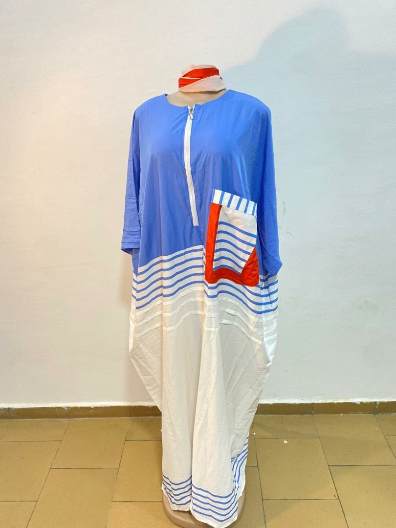 Robe Caftan Bleu Élégante