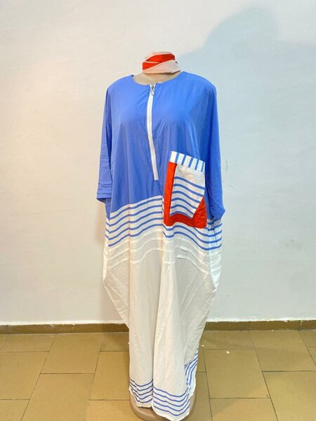 Robe Caftan Bleu Élégante