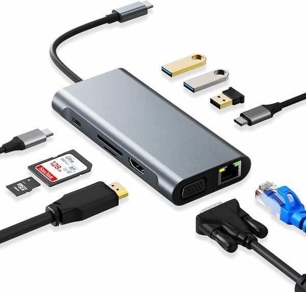 Hub USB-C 10-en-1 multifonction