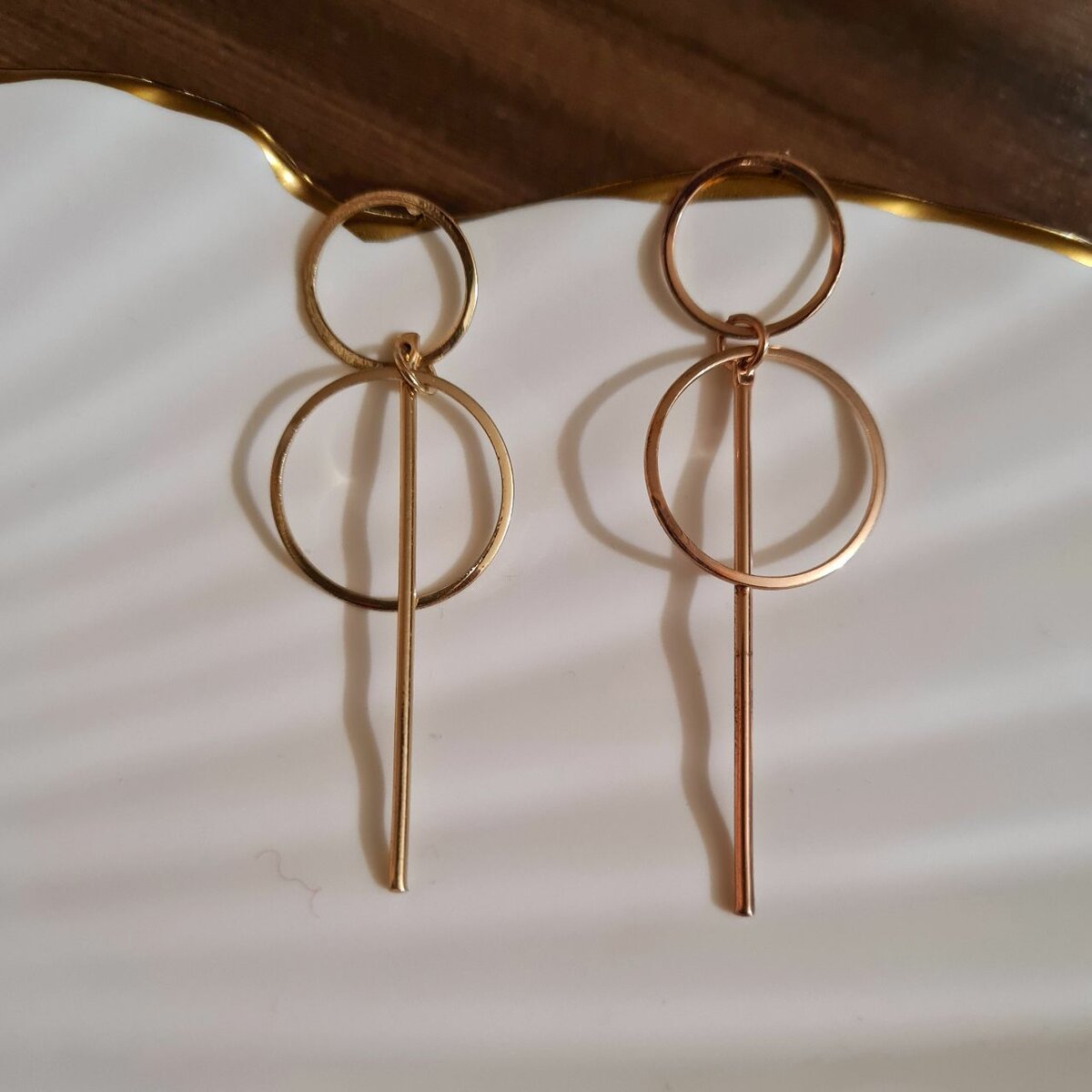 Golden dangle earrings