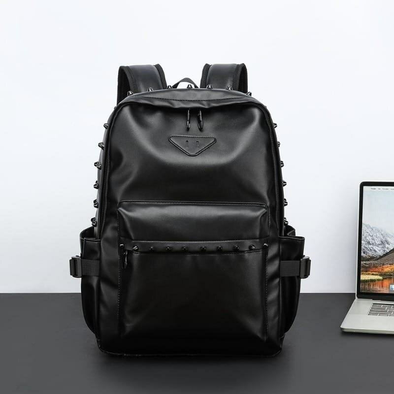 Sac à dos en cuir noir pour homme