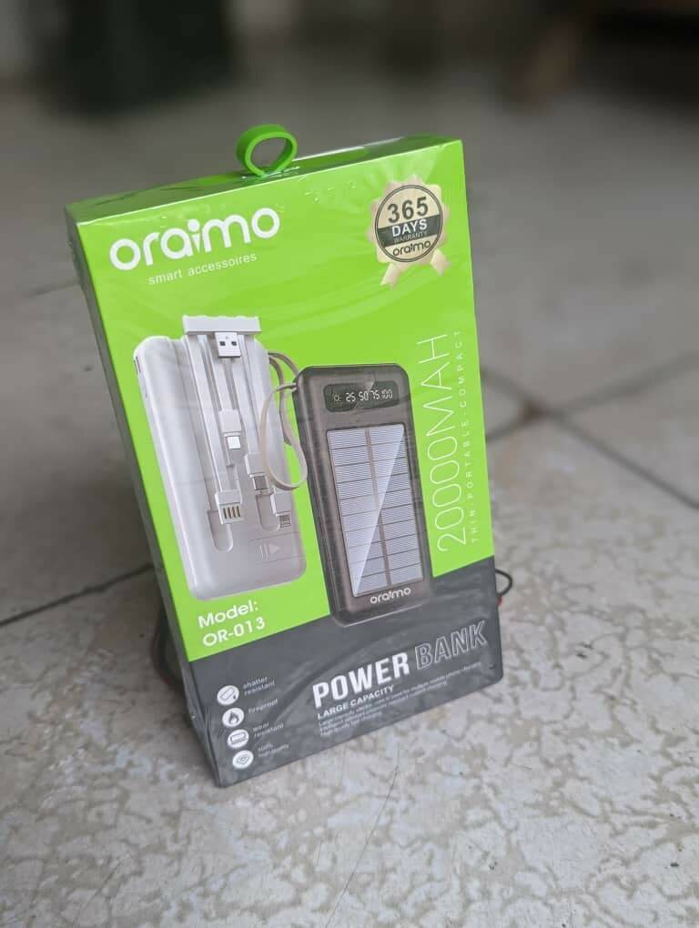 20000mAh solar Oraimo power banks
