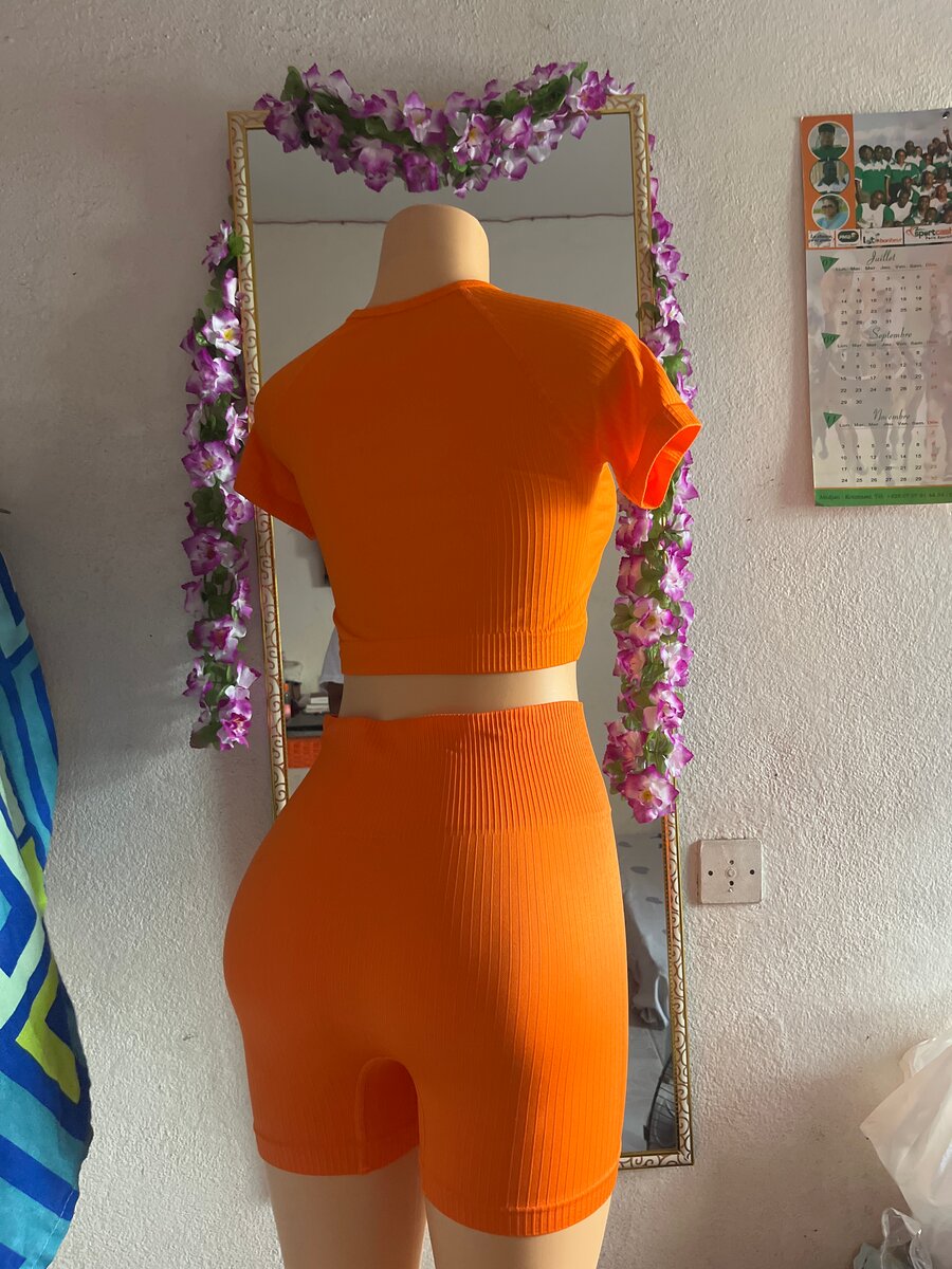 Ensemble sport femme orange