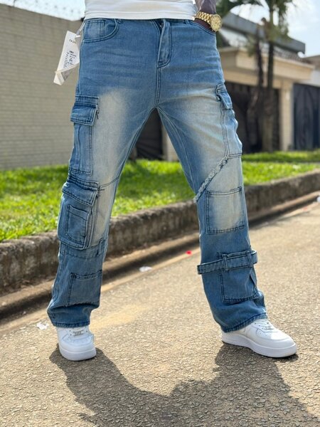 Jeans cargo décontracté homme