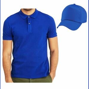T-Shirt Polo VIP + Casquette Bleu Roi