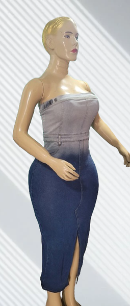 Robe élégante en denim dégradé