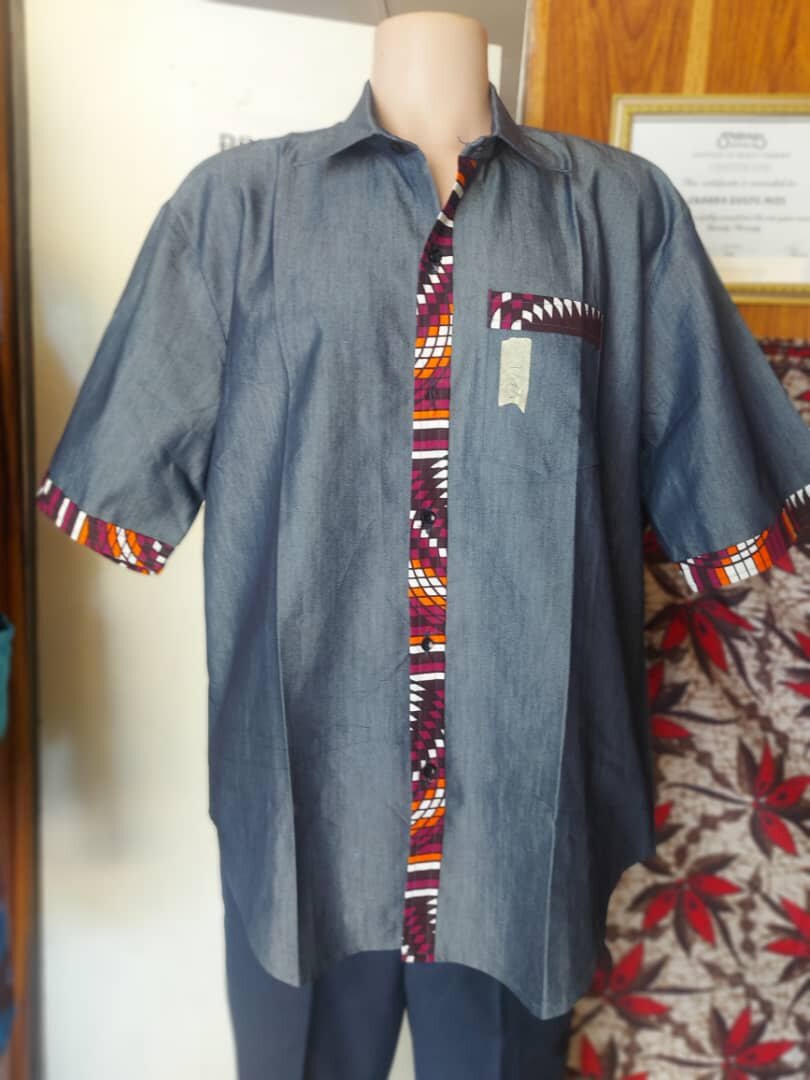 Jean shirt and Chitenge shirt