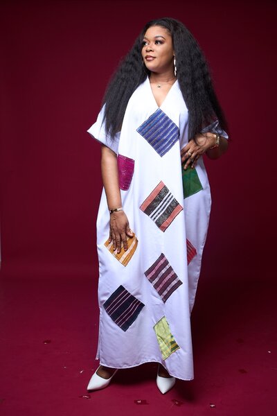 Robe longue colorée