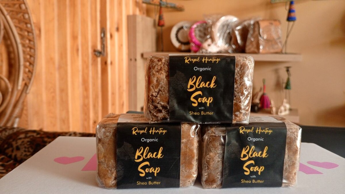 Black soap and turmeric soap