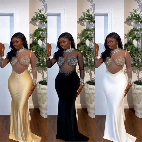Robe longue glamour ornée