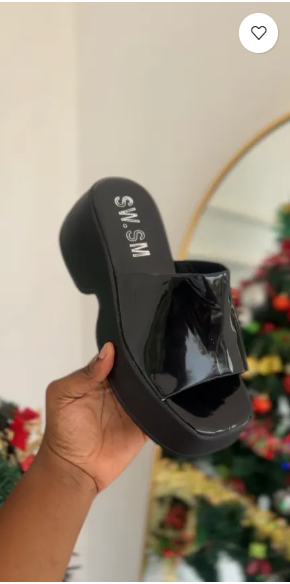 SW.SM Black Platform slippers