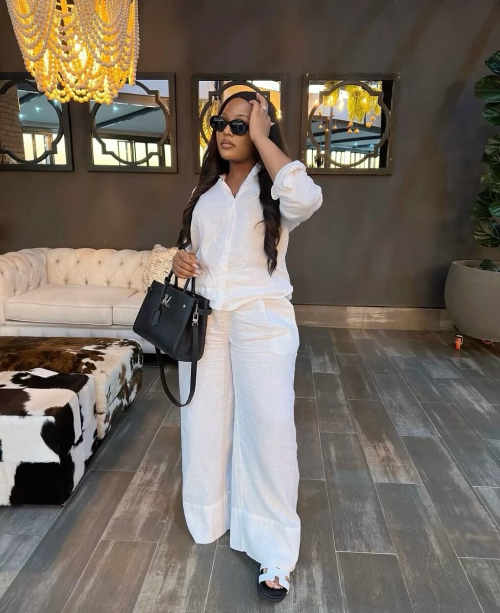 Ensemble blanc chic en lin