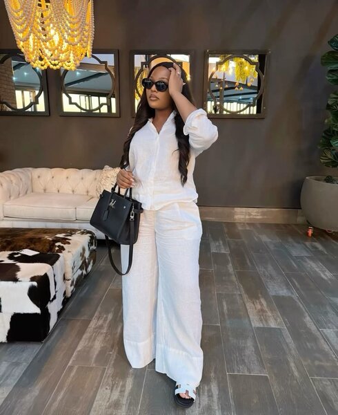 Ensemble blanc chic en lin