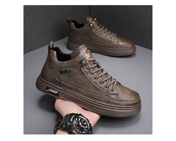 Baskets montantes en cuir homme