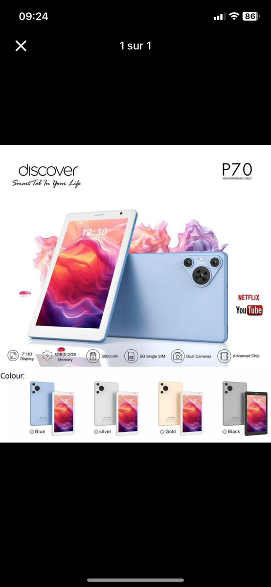 Tablette Discover P70 10 Pouces
