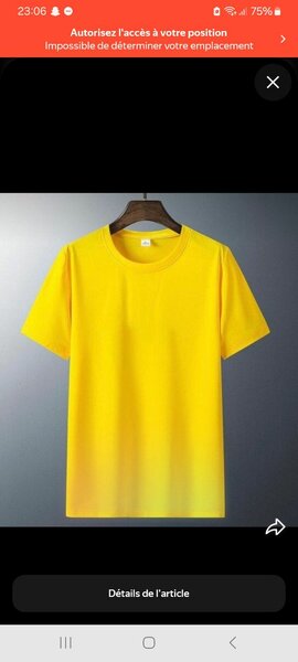 T-shirt jaune dégradé