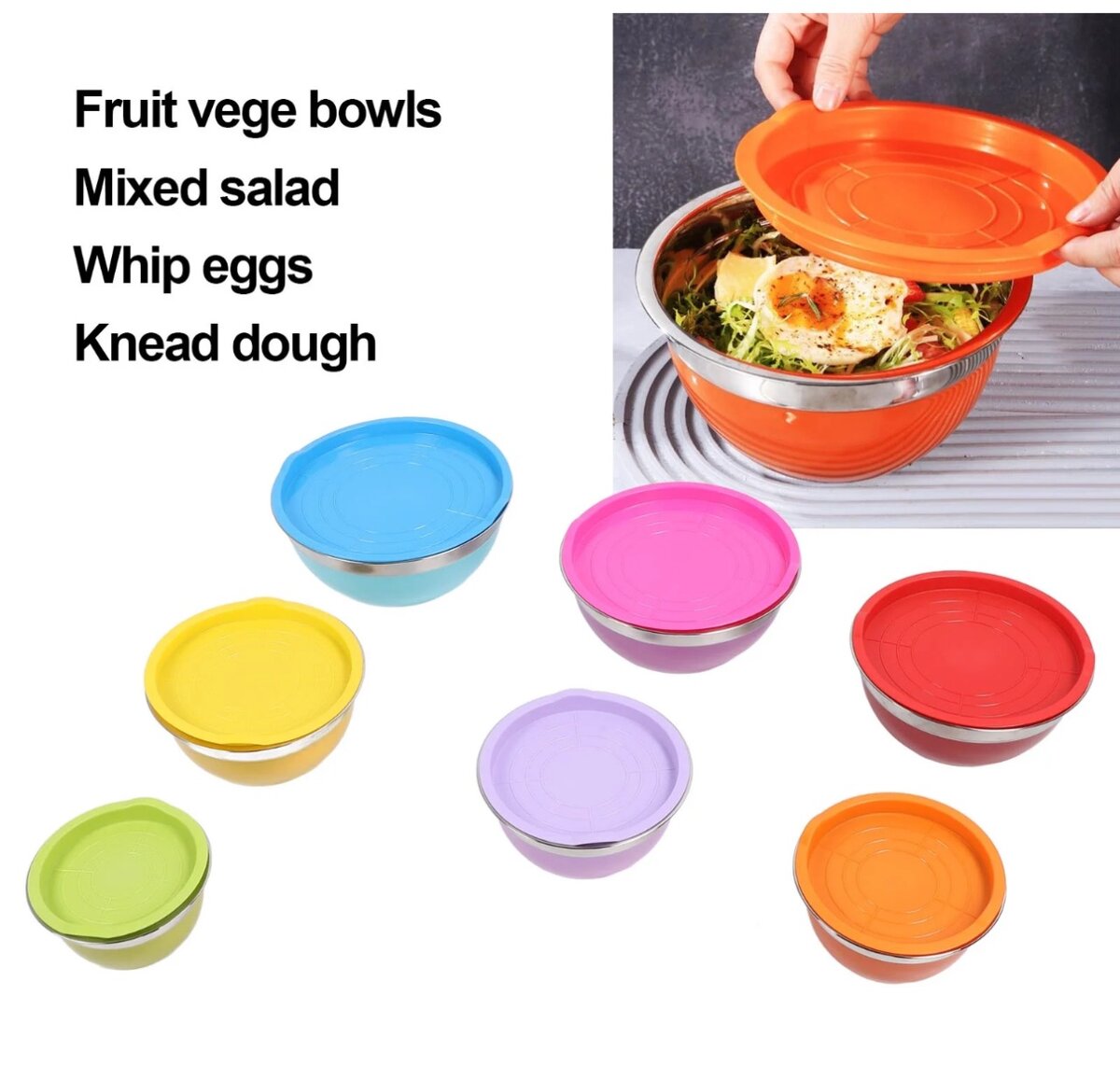 Bols en Acier Inoxydable avec Couvercle