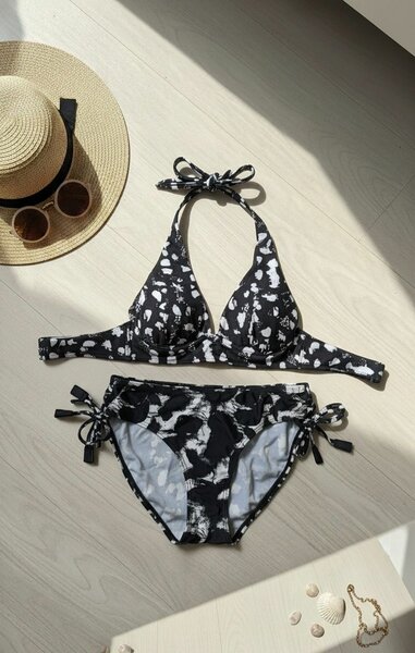 Bikini imprimé noir et blanc