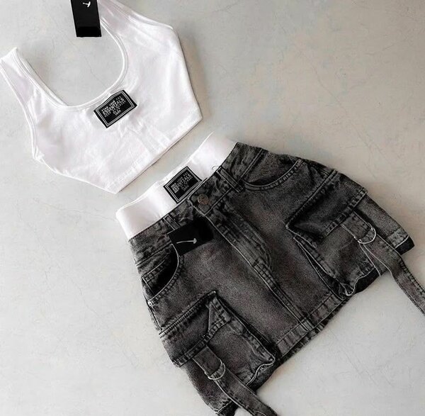 Jupe en jean cargo tendance