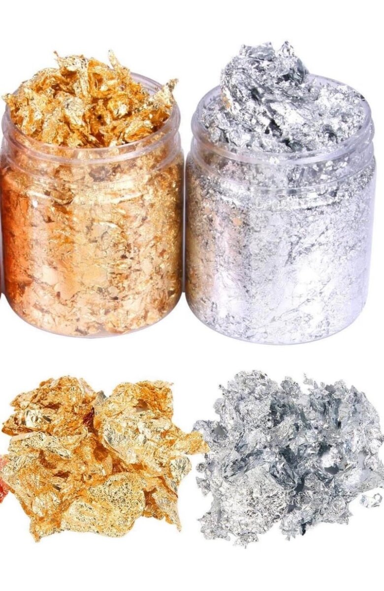 Metal flakes gold foil