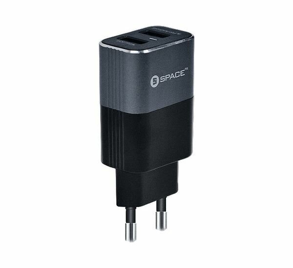 Space Metal Series Dual Port USB 2.4A Wall Charger