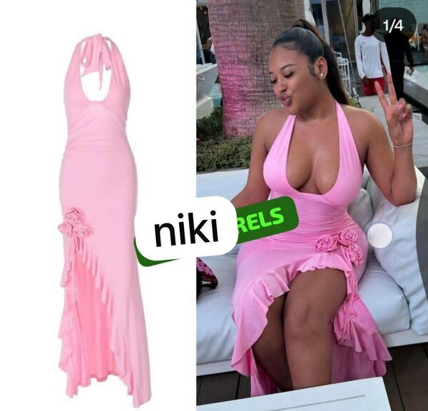 Robe longue rose élégante