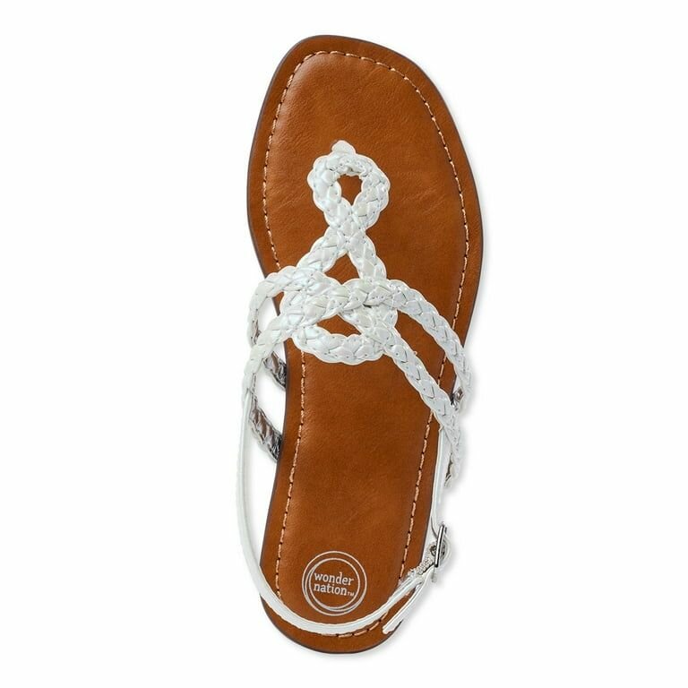 Wonder nation  white braid sandals