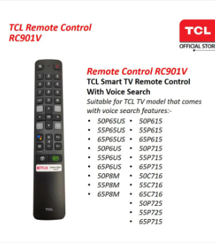 TCL Smart LED TV Remote Control Without Voice Command With Netflex & Youtub Button