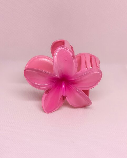 Pince à cheveux fleur rose