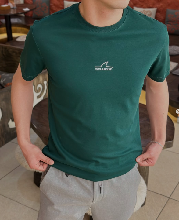 футболка зеленая мужская