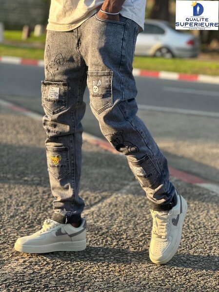Jean cargo streetwear homme