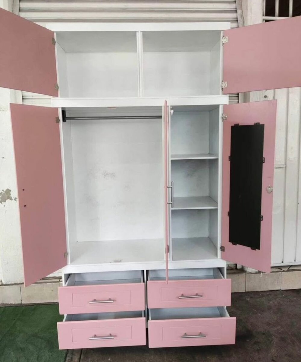 Armoire polyvalente rose blanc