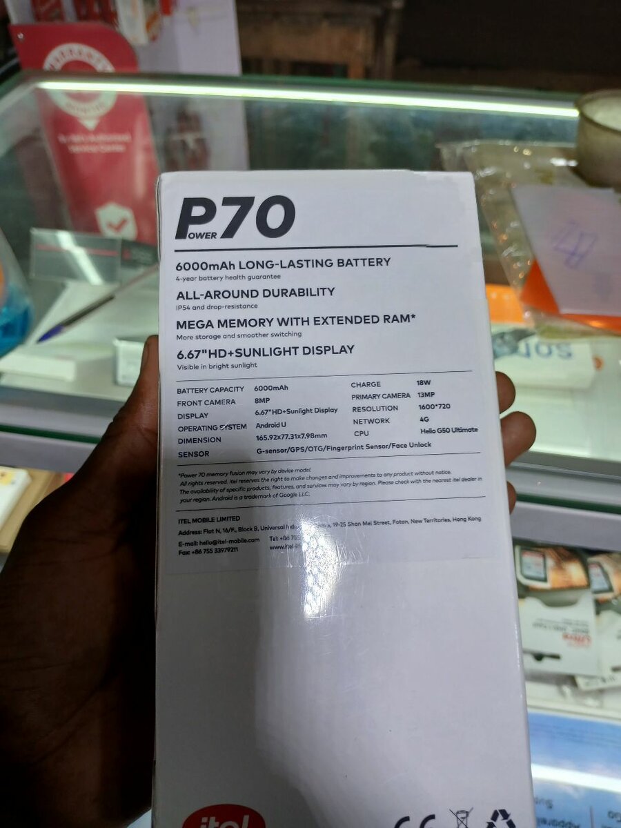 itel P70 128GB +8Ram