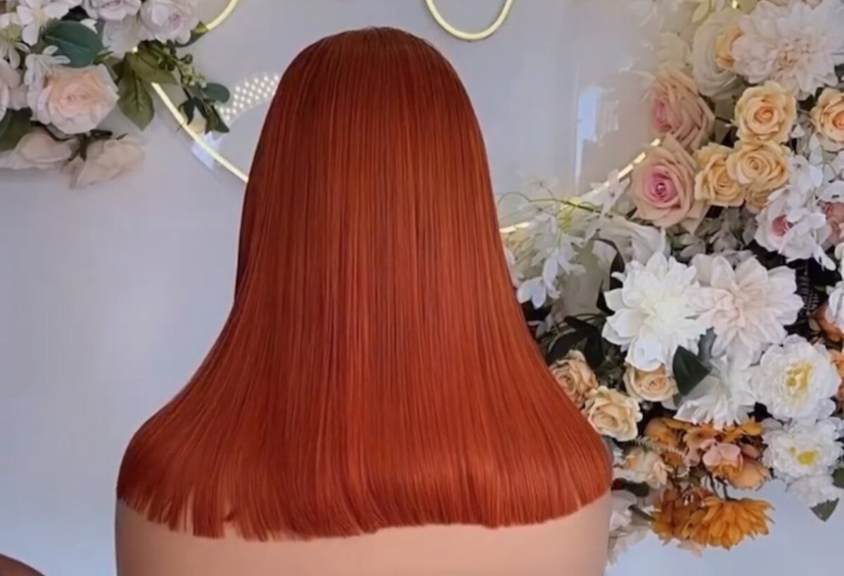 14inch French cut hair orange color