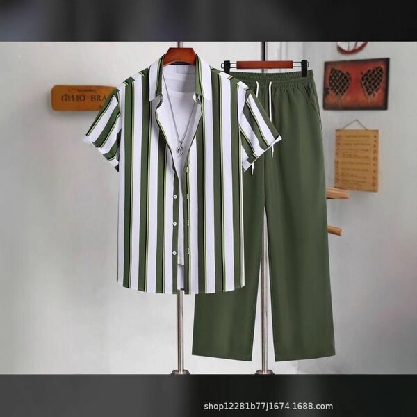 Ensemble Chemise et Pantalon Rayé