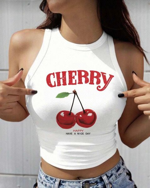 Débardeur Femme Imprimé Cerise