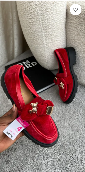 Karen red Velvet Chunky loafers