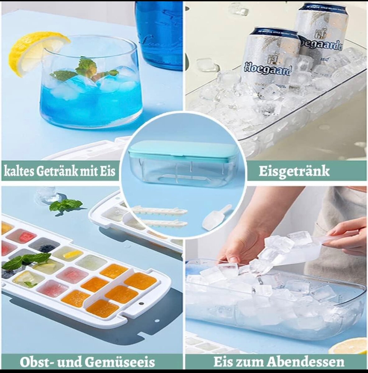 Bac à glaçons silicone avec couvercle,boîte de moule à glaço