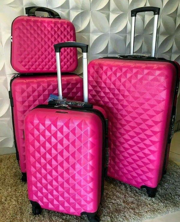 Valise Rose - Set de 4 Bagages à Roulettes