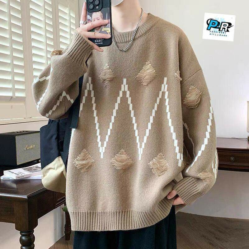 Pull oversize géométrique