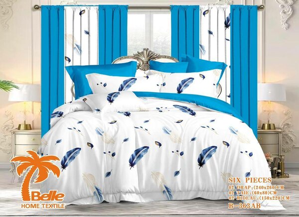 Ensemble draps rideaux 3place