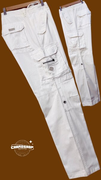 Pantalons cargo blancs unisexes