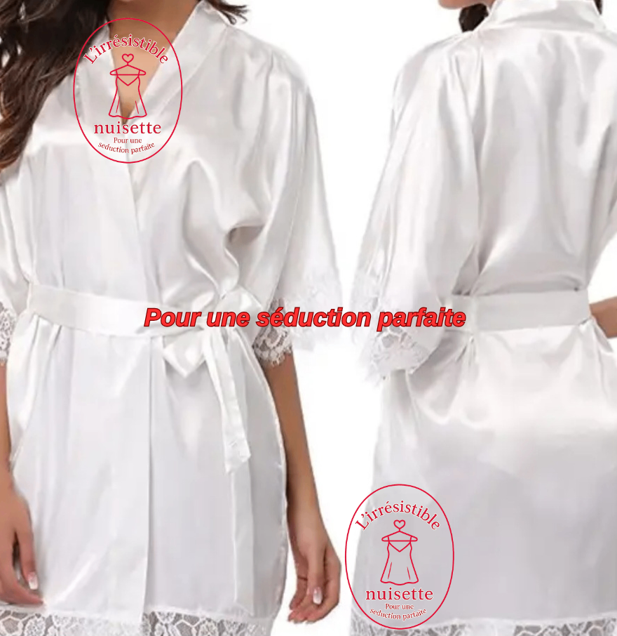 Peignoir Satiné Élégant Femme