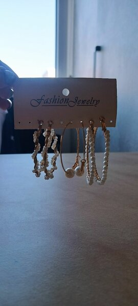 Серьги кольца с бусинами