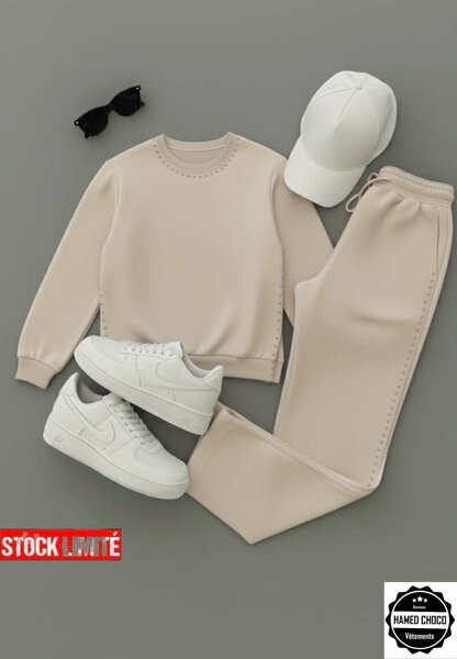 Ensemble de Sport Beige Unisexe
