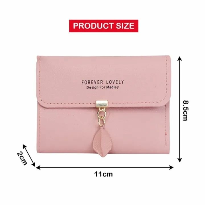 Forever Memory Leaf Charm Mini Wallet for Women and Girls