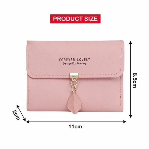 Forever Memory Leaf Charm Mini Wallet for Women and Girls