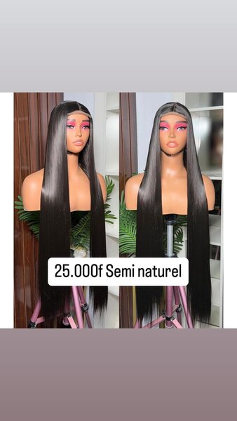 Longue perruque brune