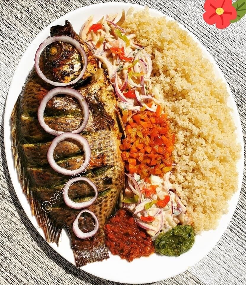 Tilapia grillé Attieke fermé